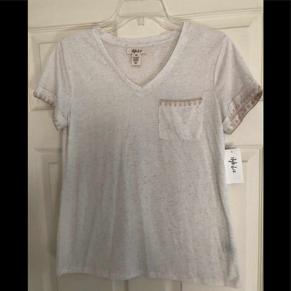 NWT Style & Co Embroidered Tee